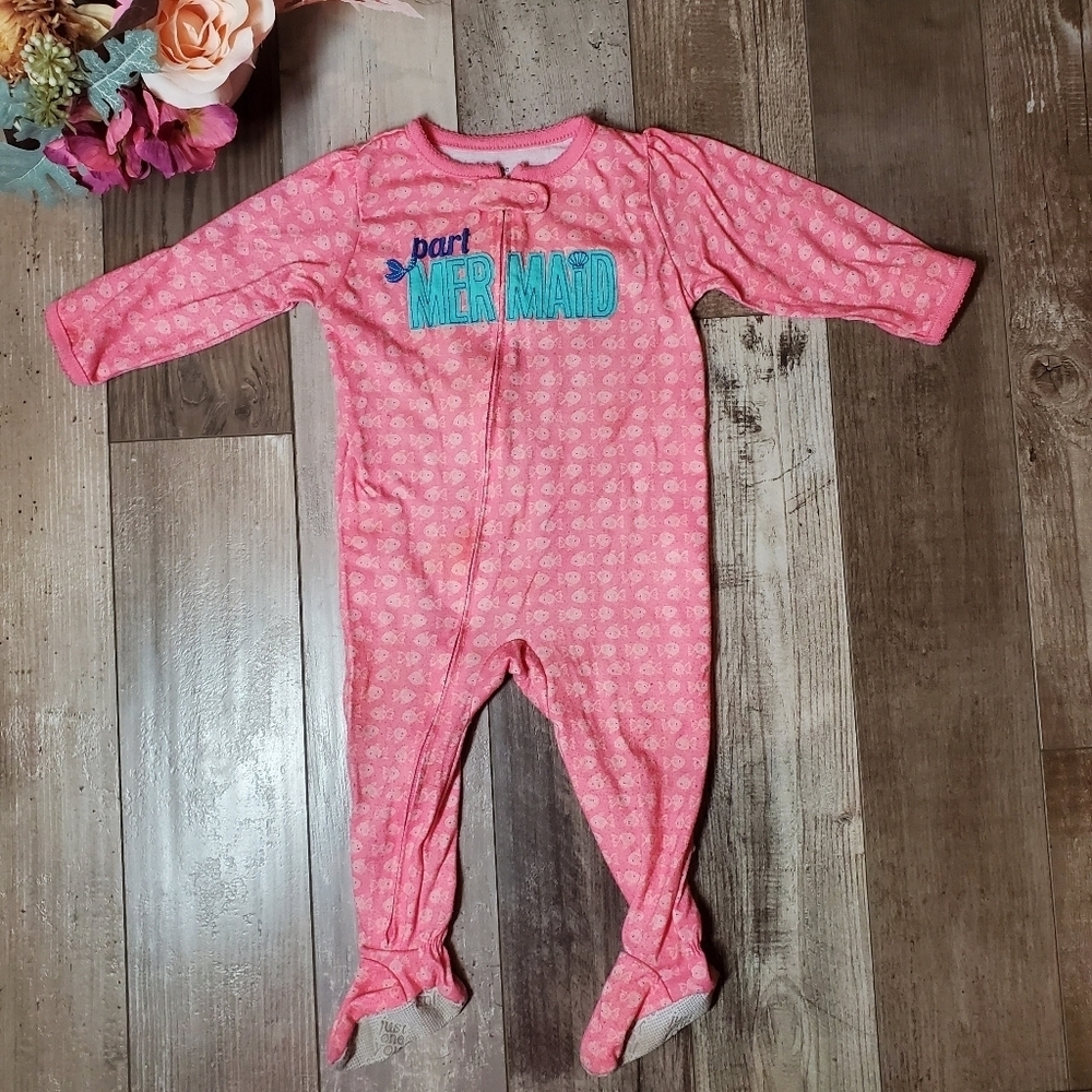 Just One You made by Carter's Pink Footed Sleeper One Piece Size 12m Baby Girl